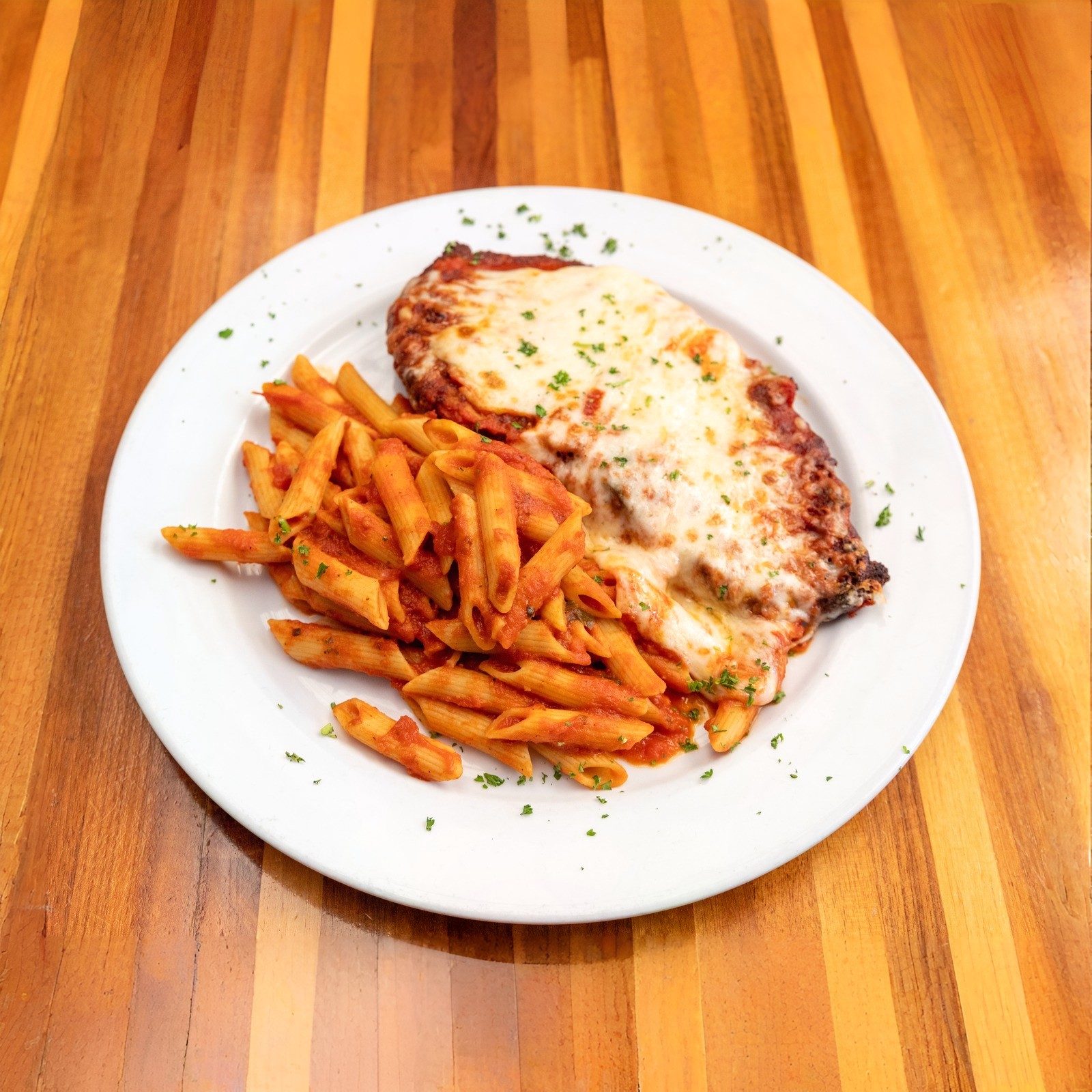 Chicken Parmesan Pasta.